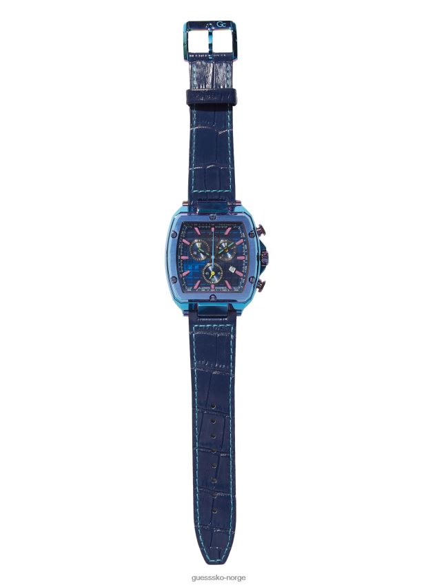 Guess multi gc blå skinn chrono multifunksjonsklokke multi unisex F0LJ8010866