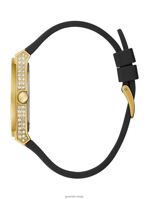 Guess multi-krystall gull-tone og svart silikon multifunksjonsklokke multi unisex F0LJ8010262