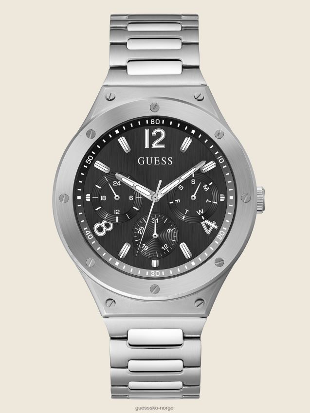 Guess multi-sølvfarget multifunksjonsklokke multi unisex F0LJ8010900