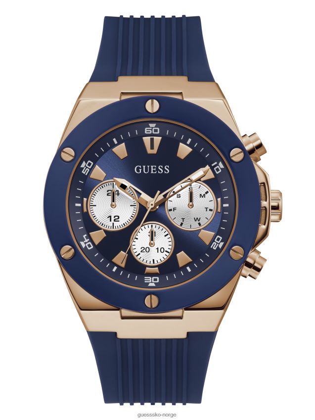 Guess multiblå og rosa-gull silikonklokke multi unisex F0LJ8010912