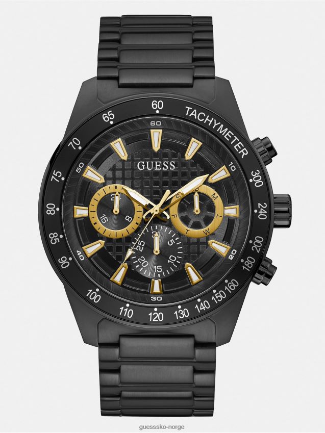 Guess multifunksjon stålklokke svart svart unisex F0LJ80409