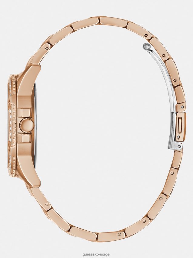 Guess multifunksjons krystallklokke i rosa gull Rose gull unisex F0LJ804039