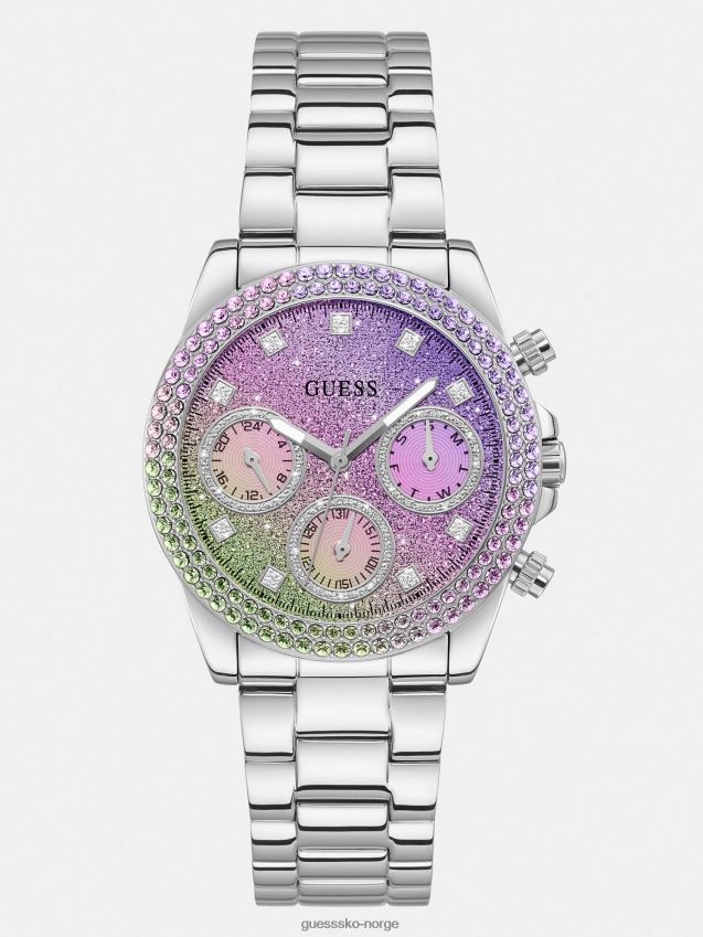 Guess multifunksjons krystallklokke sølv sølv unisex F0LJ804388