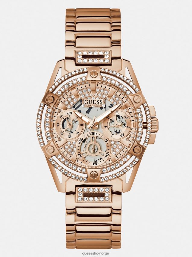 Guess rosa gull multifunksjons krystallklokke Rose gull unisex F0LJ804598