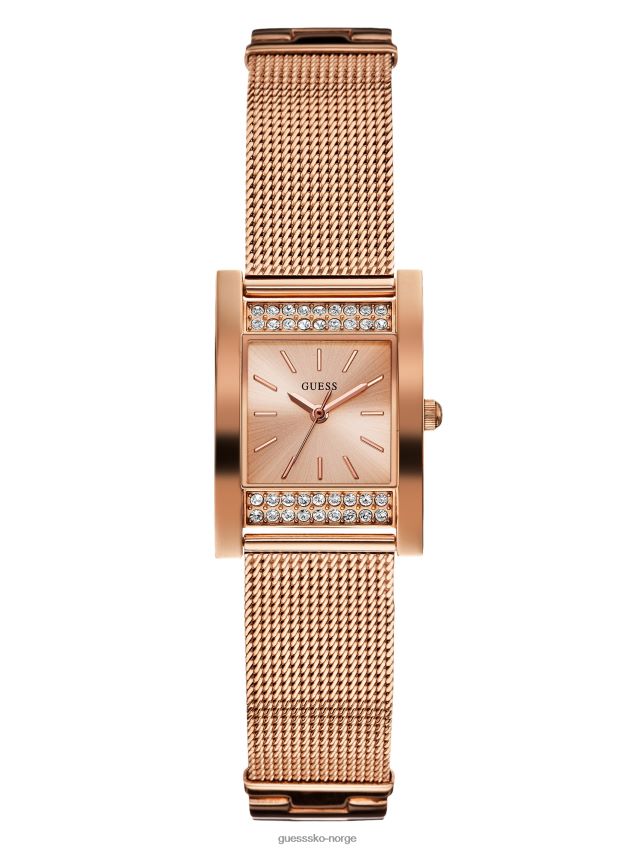 Guess rosa gullfarget netting analog klokke uten farge ingen farge unisex F0LJ807631