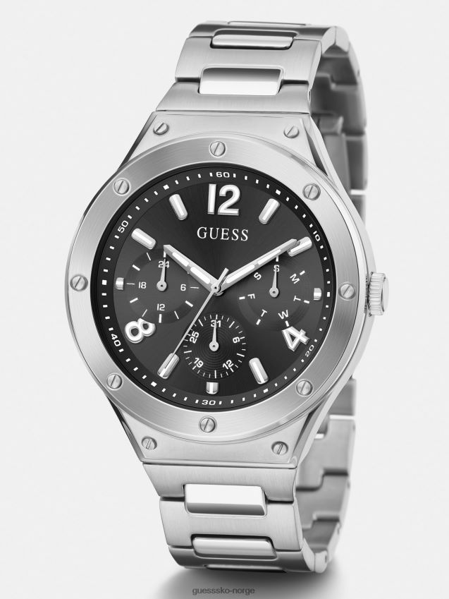 Guess rustfritt stål multifunksjonsklokke svart ny trend svart unisex F0LJ801647
