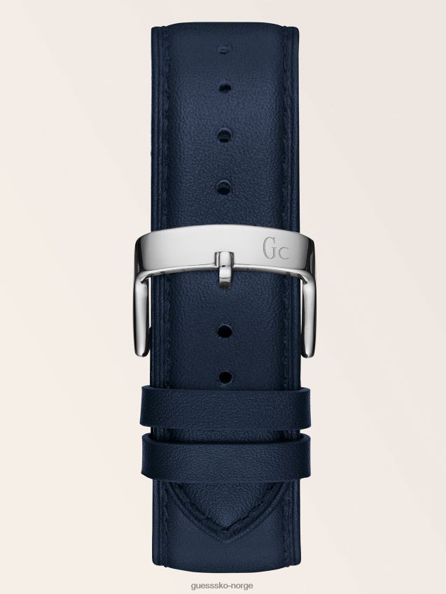 Guess sølv gc kronografklokke i ekte skinn sølv unisex F0LJ80264