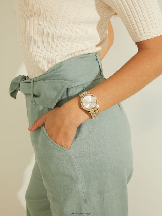 Guess sølv/gull tofarget analog klokke sølv/gull unisex F0LJ8010112