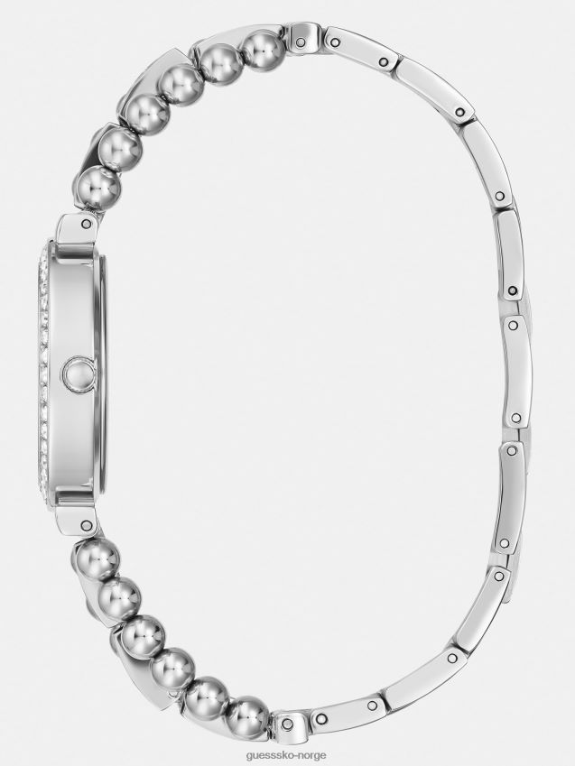 Guess sølv krystall analog klokke ny trend sølv unisex F0LJ804697