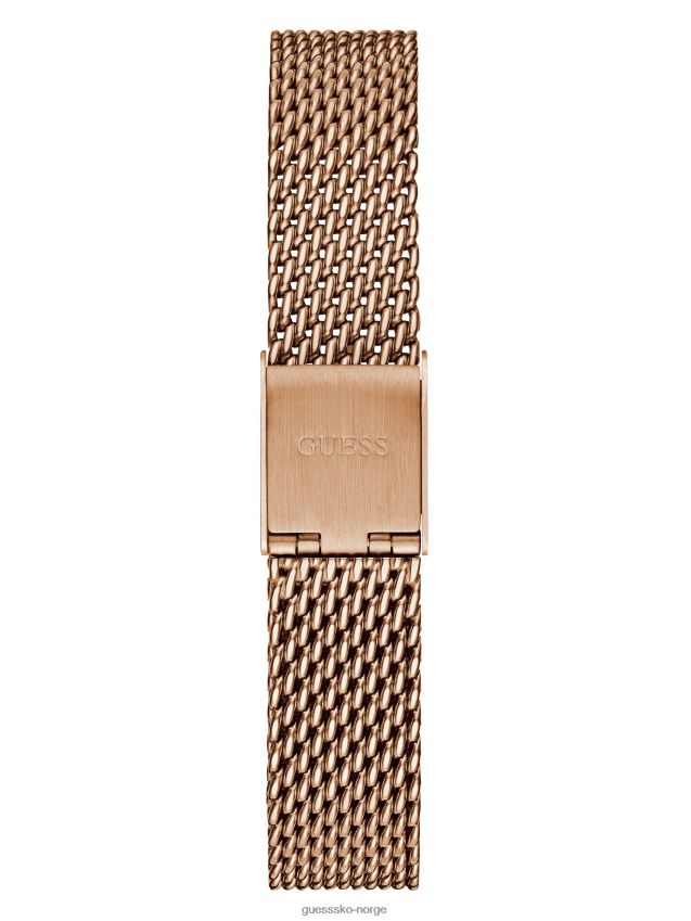 Guess sølv rose gull-tone mesh diamant analog klokke sølv unisex F0LJ8010137