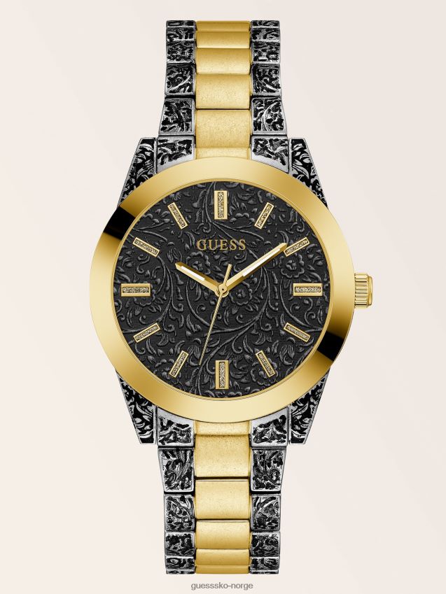Guess sølv tofarget analog klokke sølv unisex F0LJ806285