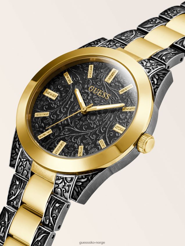 Guess sølv tofarget analog klokke sølv unisex F0LJ806285