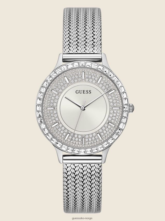 Guess sølv-tone mesh analog klokke multi multi unisex F0LJ8010132