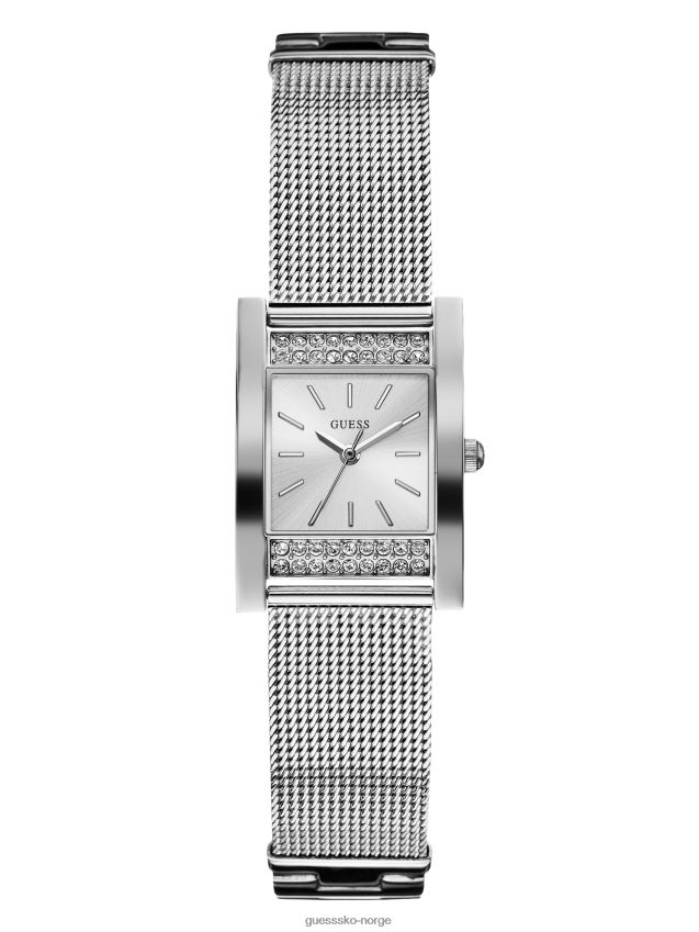 Guess sølv-tone mesh analog klokke uten farge ingen farge unisex F0LJ807699