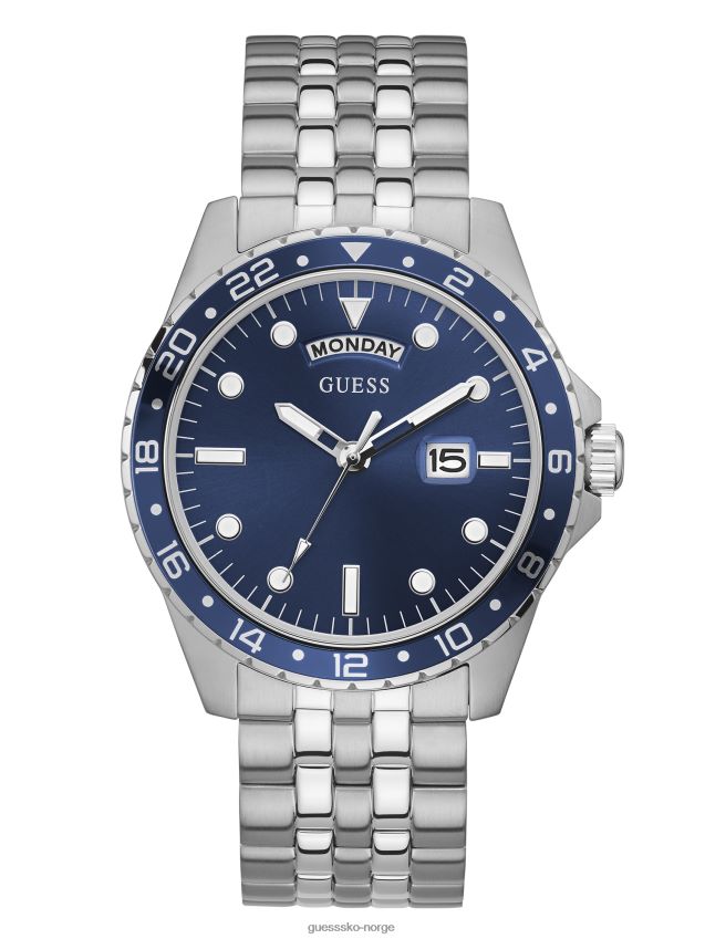 Guess sølv tone og blå sportsklokke multi multi unisex F0LJ8010895