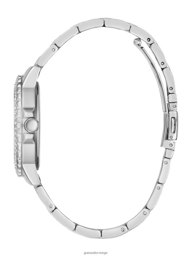 Guess sølv-tone og rhinestone multifunksjonsklokke multi multi unisex F0LJ8010105