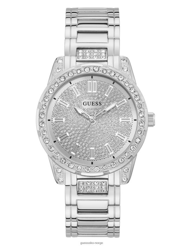 Guess sølv-tone rhinestone analog klokke uten farge ingen farge unisex F0LJ807641