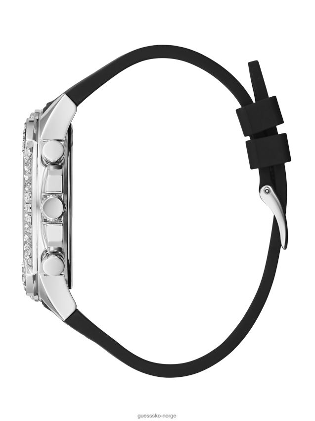 Guess sølvfarget og svart multifunksjonsklokke svart svart unisex F0LJ8010910
