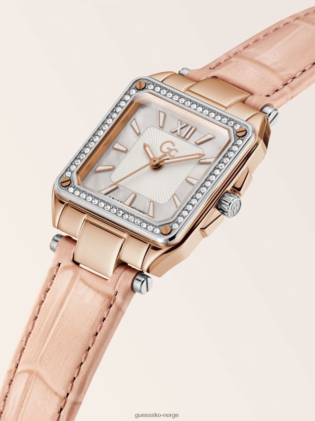 Guess skinn gc analog klokke rosa gull Rose gull unisex F0LJ804743