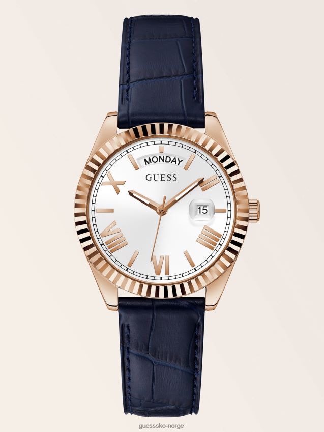 Guess skinnkalenderklokke i rosa gull Rose gull unisex F0LJ804386