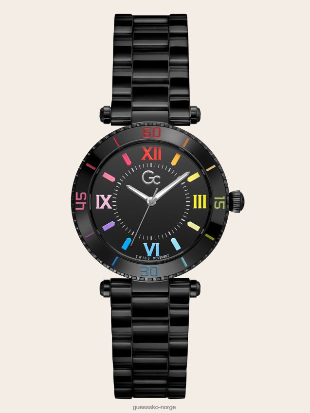 Guess svart gc keramisk analog klokke svart unisex F0LJ804408