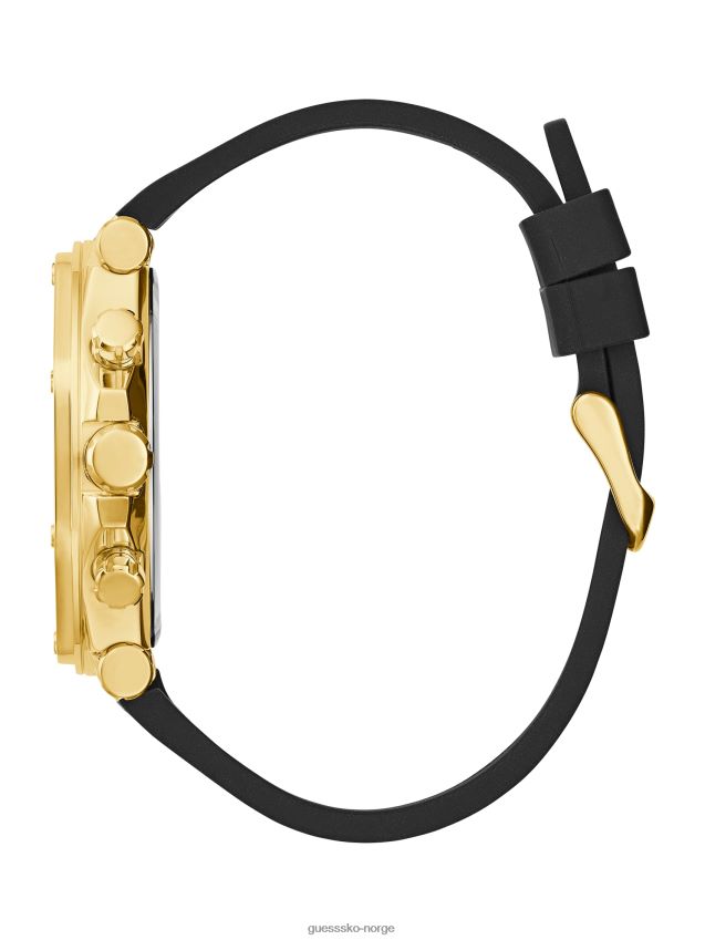 Guess svart gull-tone og sort krokodille multifunksjonsklokke svart unisex F0LJ8010953