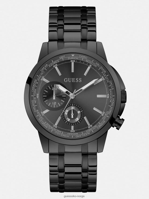 Guess svart multifunksjon stålklokke ny trend svart unisex F0LJ801638