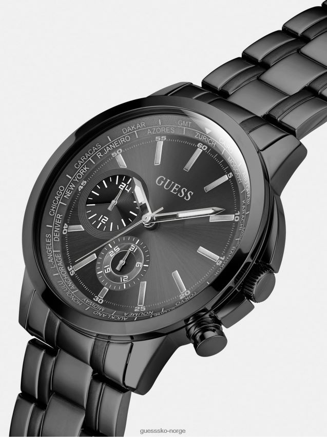 Guess svart multifunksjon stålklokke ny trend svart unisex F0LJ801638