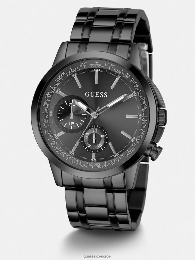 Guess svart multifunksjon stålklokke ny trend svart unisex F0LJ801638