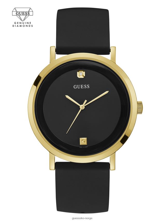 Guess svart og gull-tone analog klokke svart ny trend svart unisex F0LJ8010994