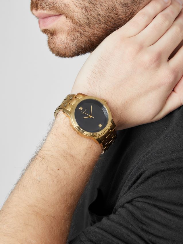 Guess svart og gull-tone diamant kjole klokke uten farge ingen farge unisex F0LJ808716