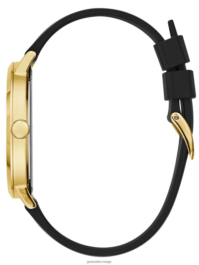 Guess svart og gullfarget analog klokke svart svart unisex F0LJ8010959