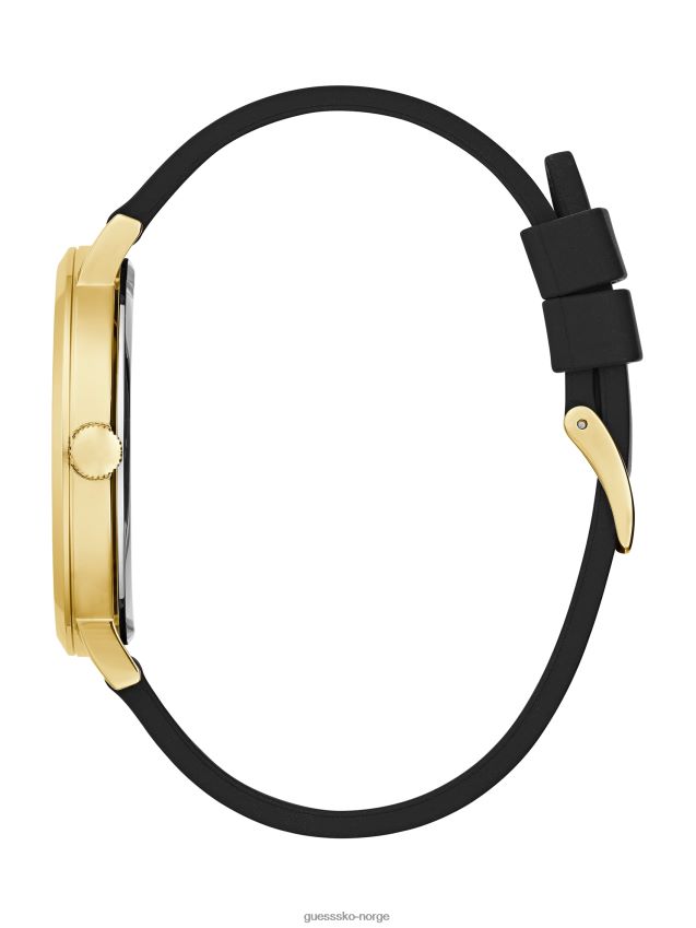 Guess svart og gullfarget analog klokke svart svart unisex F0LJ8010966