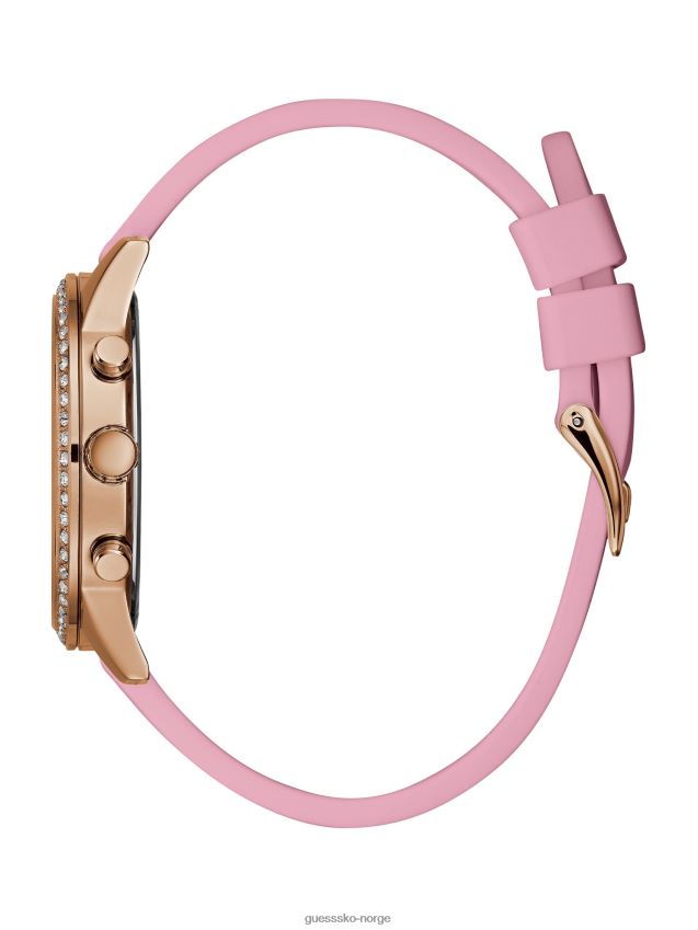 Guess uten farge rosegull-tone og blush silikon multifunksjonsklokke ingen farge unisex F0LJ807623