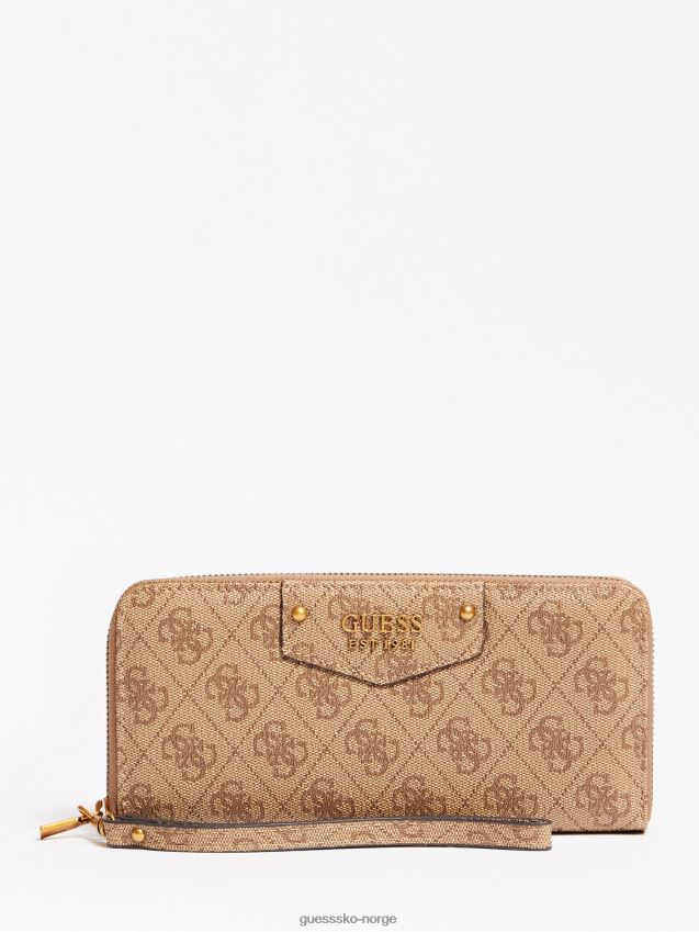 Guess beige eco brenton maxi lommebok beige unisex F0LJ804556