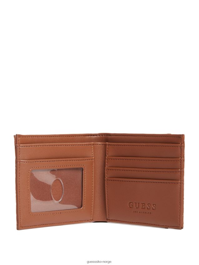 Guess bifold lommebok med brun preget logo brun unisex F0LJ808805
