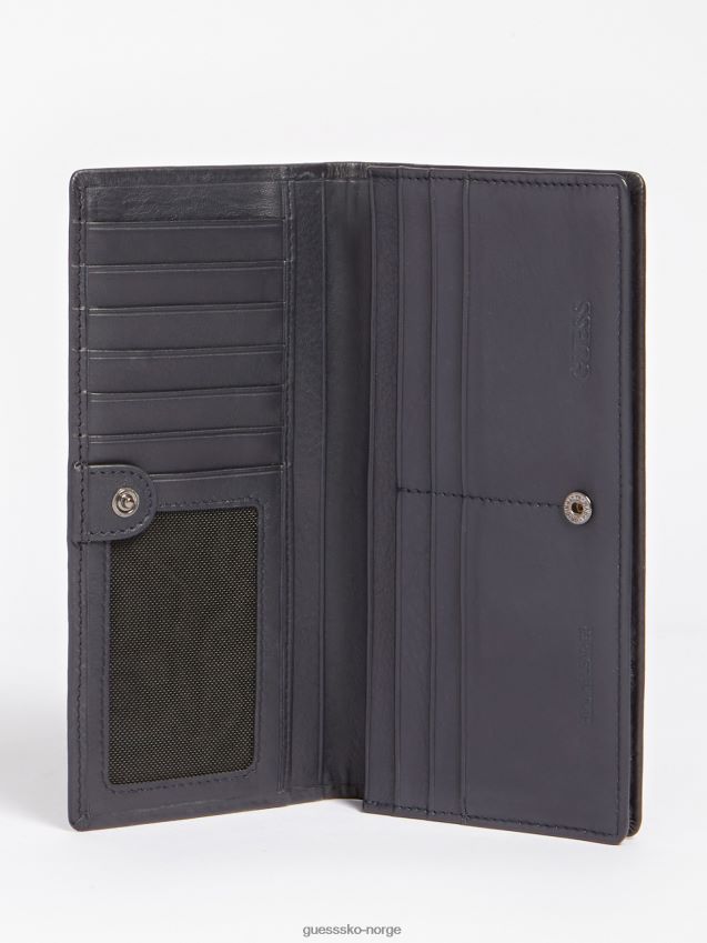 Guess blå new boston lommebok i ekte skinn blå unisex F0LJ80252