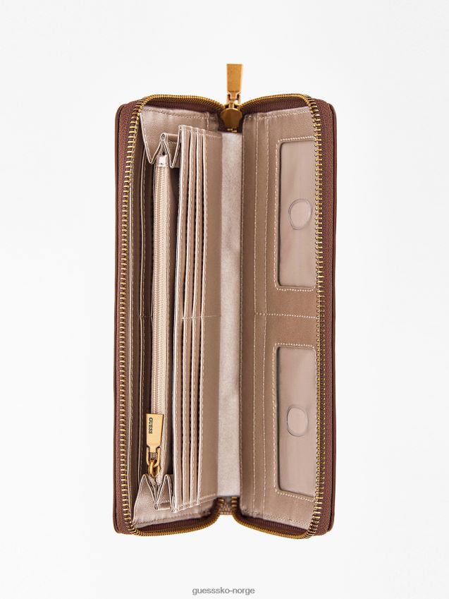 Guess brun berta 4g logo maxi lommebok brun unisex F0LJ804447