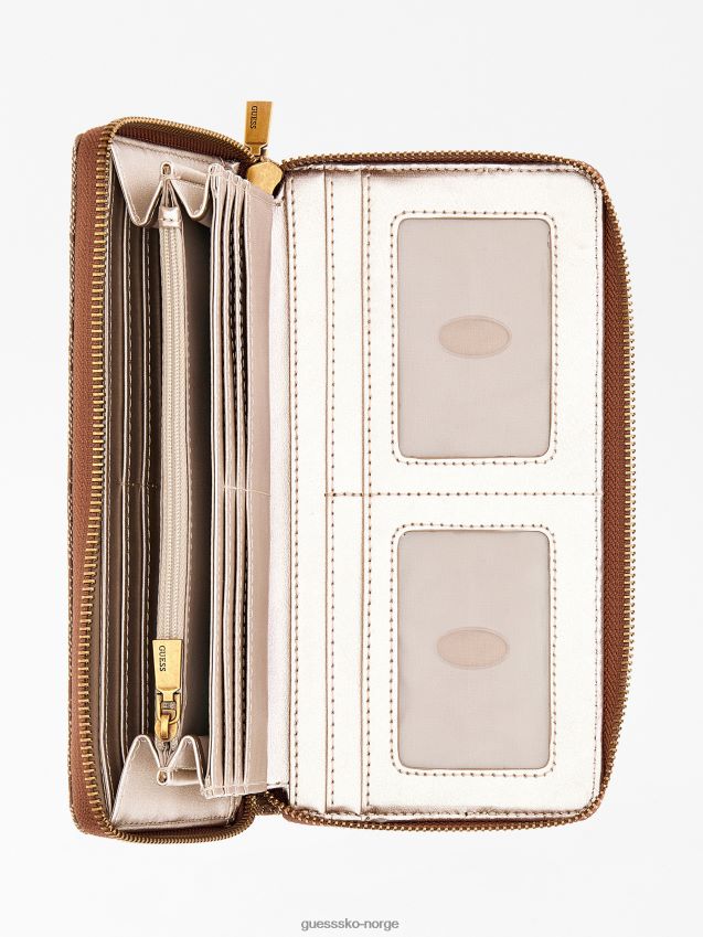 Guess brun katey 4g logo maxi lommebok brun unisex F0LJ804633