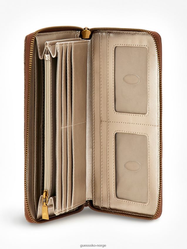 Guess brun katey 4g logo maxi lommebok brun unisex F0LJ804633