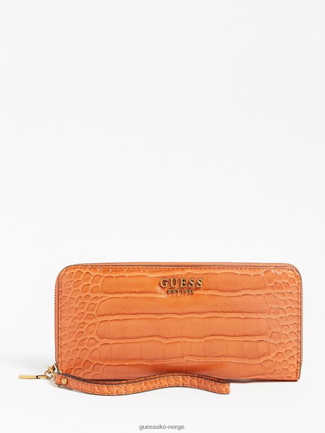 Guess brun laurbær-croc-trykk maxi lommebok brun unisex F0LJ804214