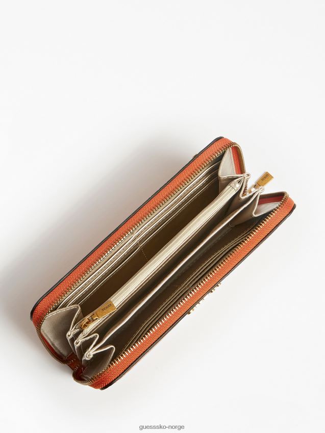 Guess brun laurbær-croc-trykk maxi lommebok brun unisex F0LJ804214