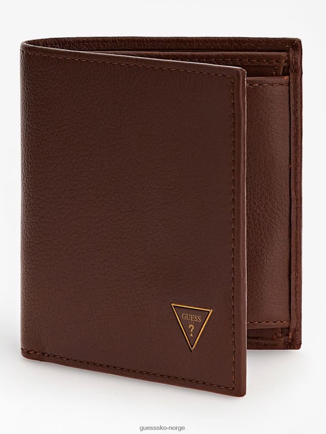 Guess brun scala lommebok i ekte skinn brun unisex F0LJ80696