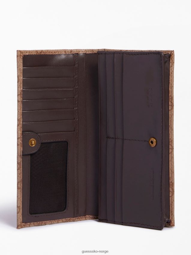 Guess brun vezzola 4g lang lommebok med logo brun unisex F0LJ80395