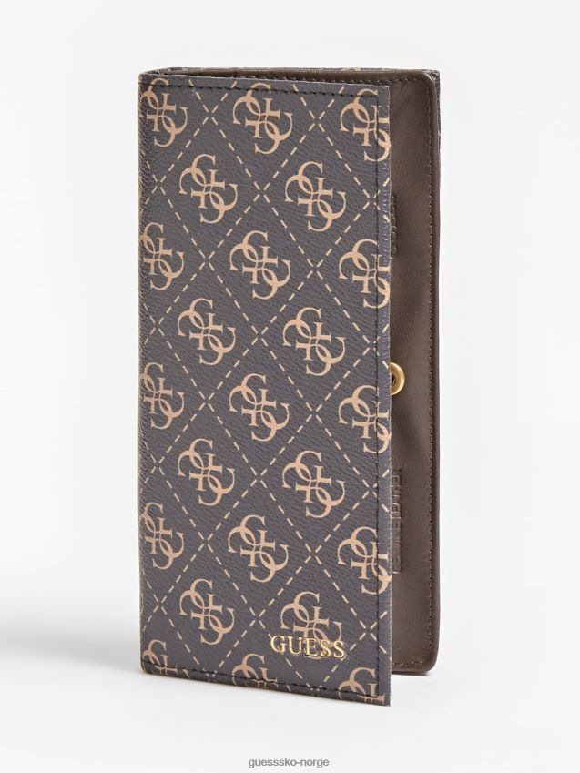 Guess brun vezzola 4g logo lang lommebok ny trend brun unisex F0LJ80497