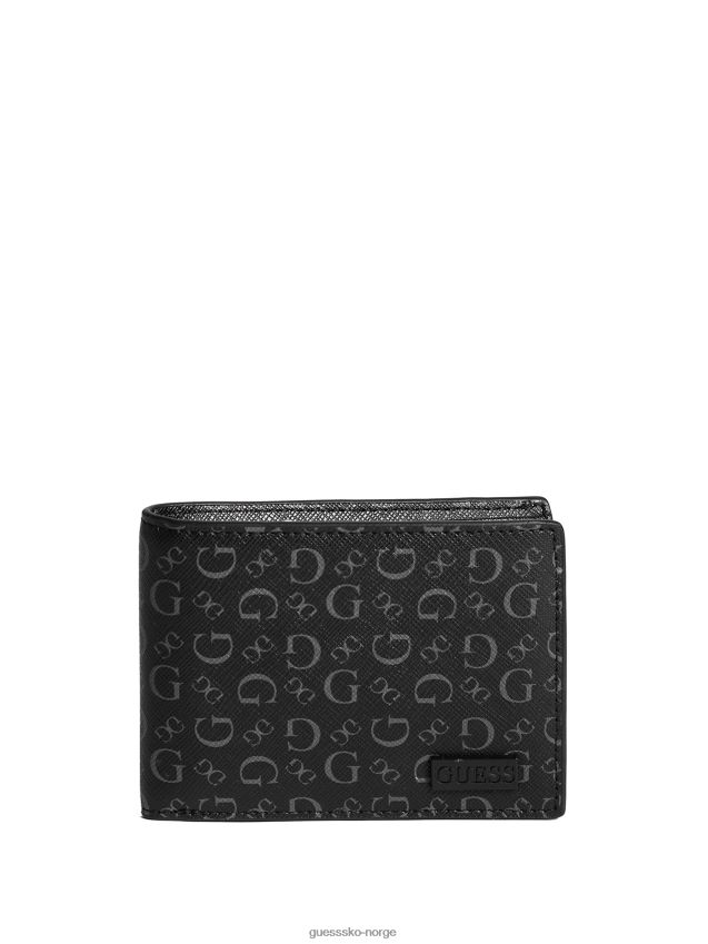 Guess carter logo bifold lommebok svart svart unisex F0LJ808762
