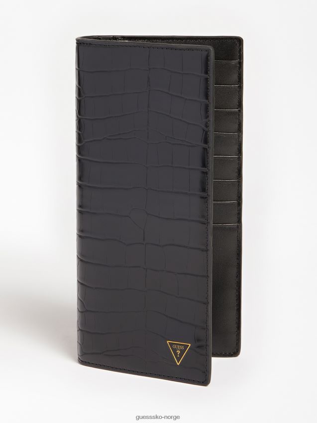 Guess croc print kveldslommebok svart svart unisex F0LJ80424