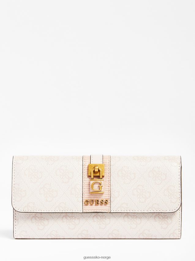Guess ginevra 4g logo maxi lommebokkrem krem unisex F0LJ804507
