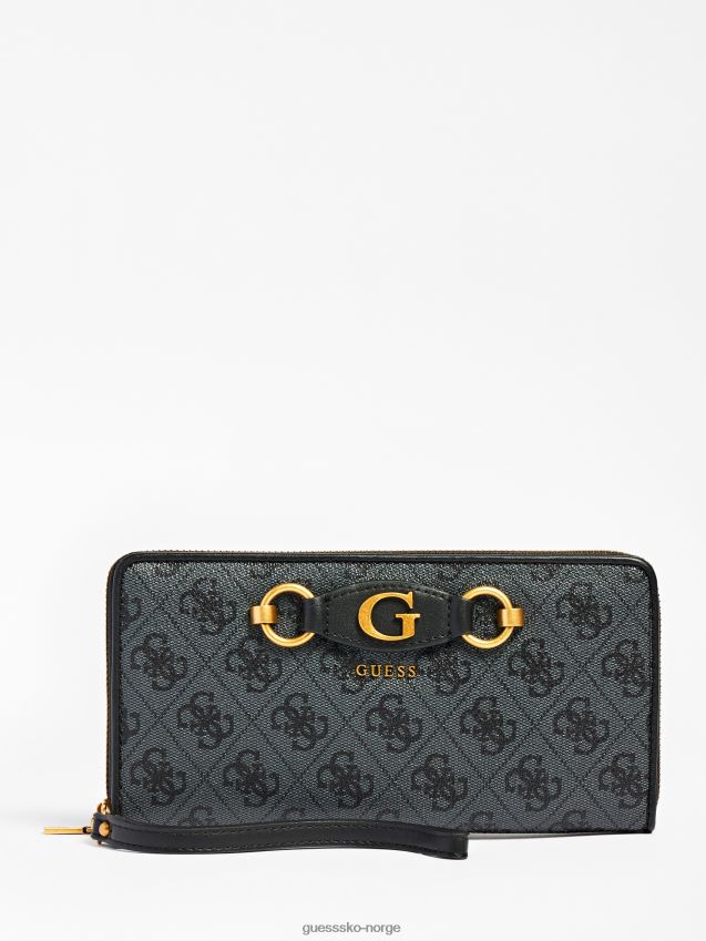 Guess grå izzy 4g logo maxi lommebok grå unisex F0LJ802614