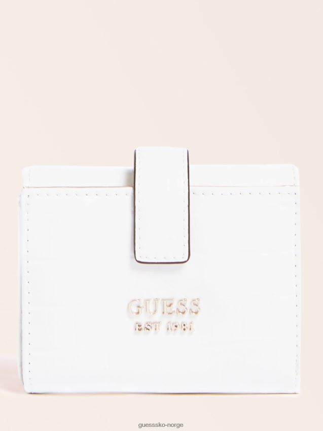 Guess hvit katey mini lommebok med krokodilletrykk hvit unisex F0LJ804430